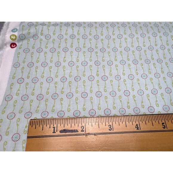 Whimsical Dotted Floral Cotton Quilting Fabric 1/2 yard Soft Pastel Geometric De - Picture 6 of 12